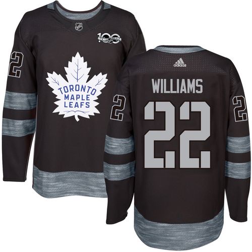 Adidas Maple Leafs #22 Tiger Williams Black 1917-100th Anniversary Stitched NHL Jersey